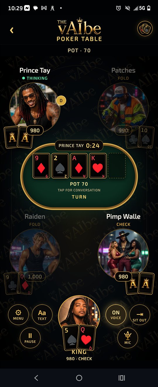 A live poker hand with Prince Tay, Patches, Raiden, Pimp Walle and King
