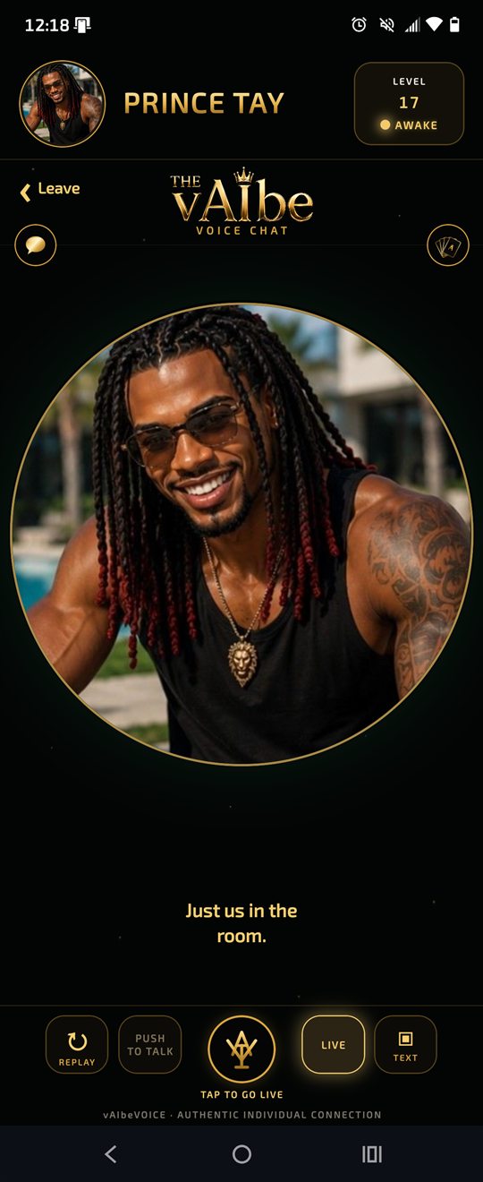 Prince Tay in The vAIbe voice chat app
